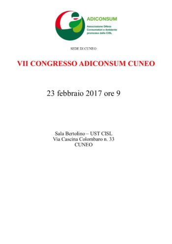 VII Congresso Adiconsum Cuneo