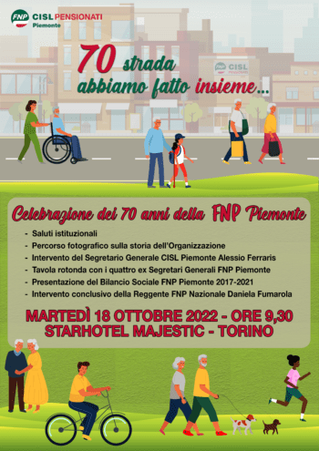 La FNP Piemonte compie 70 anni e li celebra con l’iniziativa: “70 strada abbiamo fatto insieme”