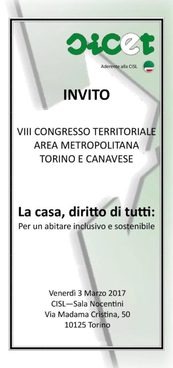 VIII Congresso Sicet Cisl Torino Canavese