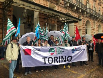 Lunedì 11 a Torino presidio federazioni provinciali Scuola di Cgil Cisl Uil a sostegno manifestazione nazionale