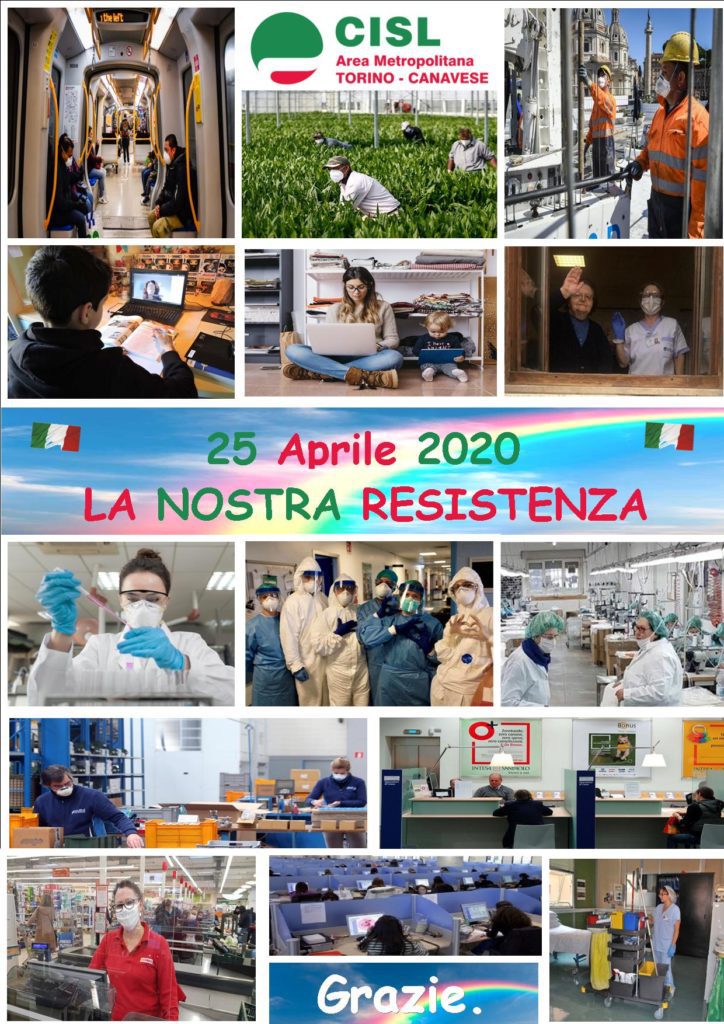 Locandina 25 aprile 2020 - la nostra resistenza