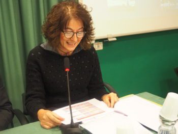 Donatella Piazzale, Inas Piemonte, mentre introduce i lavori primo piano