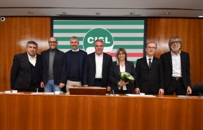 La nuova squadra della Cisl Confederale con Daniela Fumarola segretaria generale aggiunta e Mattia Pirulli e Sauro Rossi nuovi segretari